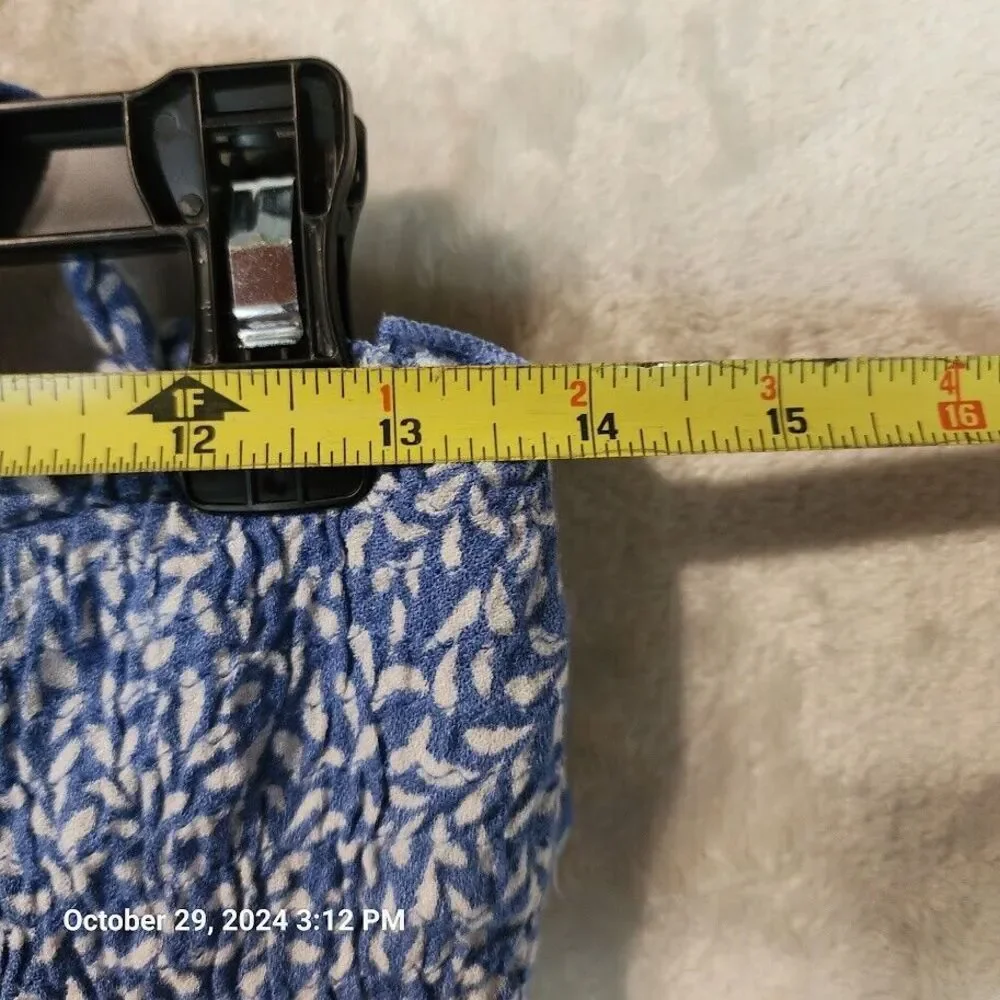 Kiwi + Punch Wide Leg Sarong Pant And Smocked Crop Top Set Blue Women's Large - Picture 16 of 16